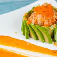 Spicy Salmon Salad · Spicy Salmon, Avocado , Crunch, Spicy Mayo and Ponzu Sauce