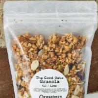 Orwashers Granola - The Good Oats · Crunchy, Salty, and a little sweet. Made with maine grain oats, sweetened coconut, chia seed...