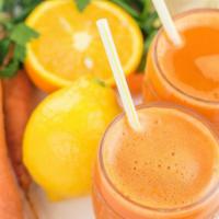 Immune Defense Juice · Freshly squeezed carrot, apple, celery, and organic kale juices.