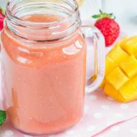 Peach Delight Smoothie · Refreshing smoothie with peach, mango, pineapple, and strawberries.