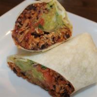 Eddie'S Burrito · Rice, Black Beans, Lettuce, Pico De Gallo, Mixed Cheese, and your choice of protein wrapped ...