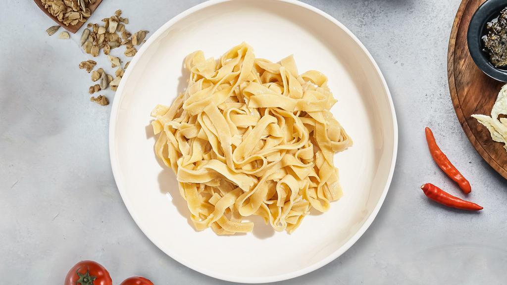 Your Very Own Fettuccine · Fresh fettuccine cooked with your choice of sauce and toppings!