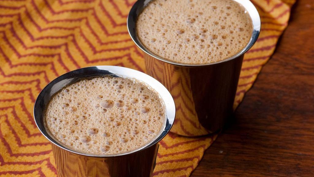 Indian Filter Coffee · Chicory infused coffee with perfectly boiled milk of your choice.
