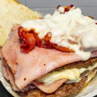 The Buddha Burger (3 Burger Patties,  Ham And Bacon) · 3 Burger Patties,  Ham and Bacon