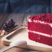 Red Velvet Cake Slice · Classic red velvet flavored cake!