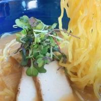 Miso Botan-Ical Ramen · No. 449: Porcini Mushroom-based Miso Broth and kale noodles topped with 2pcs of tofu chashu,...