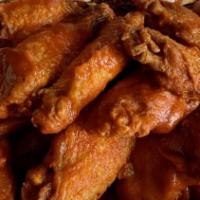 Buffalo Wings · Served with celery, carrots and Bleu cheese dressing.