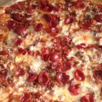Meat Lovers Pizza  · Mozzarella, pepperoni, meatball, bacon, sausage.