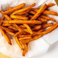 Sweet Potato Fries · Fried sweet potatoes. extras for an additional charge.