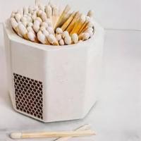 White Matchstick Holder · Each match stick holder is hand-poured concrete with a cork bottom to protect your surfaces....
