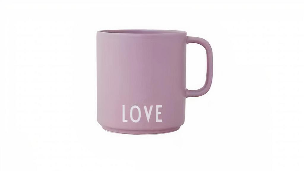 Favorite Cup With Handle - Love In Lilac · The popular favorite cup with handle. The handle is not just stylish it is also comfortable to hold. The cup is designed in the finest ultra-matt glazed porcelain with laser engraved letters. A safe gift hit for birthdays, Christmas, graduation, weddings, the grandparents-to-be, and housewarming. Personal porcelain cup in fine bone china. Use it for warm or cold drinks, pencils, flowers, your toothbrush, and many other things.