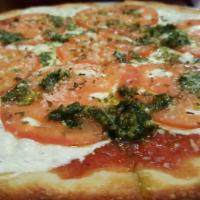 Margherita Pizza · Our classic crust with mozzarella, fresh mozzarella, pizza sauce, fresh basil, olive oil, an...