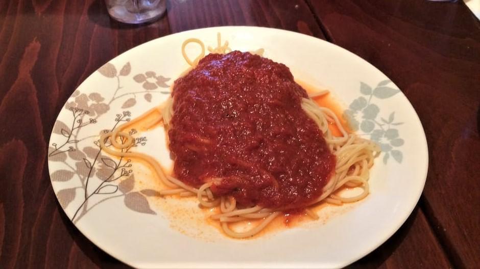 Spaghetti · Spaghetti with our famous marinara sauce and parmesan cheese oven baked (side of Italian bread).