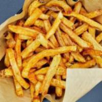 Seasoned Fries · Salt, Pepper & Chipotle Pepper.

Served with your choice of ranch, bbq, honey mustard, or ho...