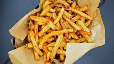 Seasoned Fries · Salt, Pepper & Chipotle Pepper.

Served with your choice of ranch, bbq, honey mustard, or hot sauce