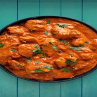 Butter Chicken · grilled pieces of chicken prepared in a buttery tomato gravy and seasoned with Indian spices