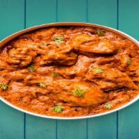Chicken Tikka Masala · grilled pieces of chicken mixed in a creamy, traditional, tomato sauce