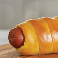 Pretzel Dog (1) · All beef Dietz and Watson hot dogs wrapped in a Philly Pretzel with melted American cheese.