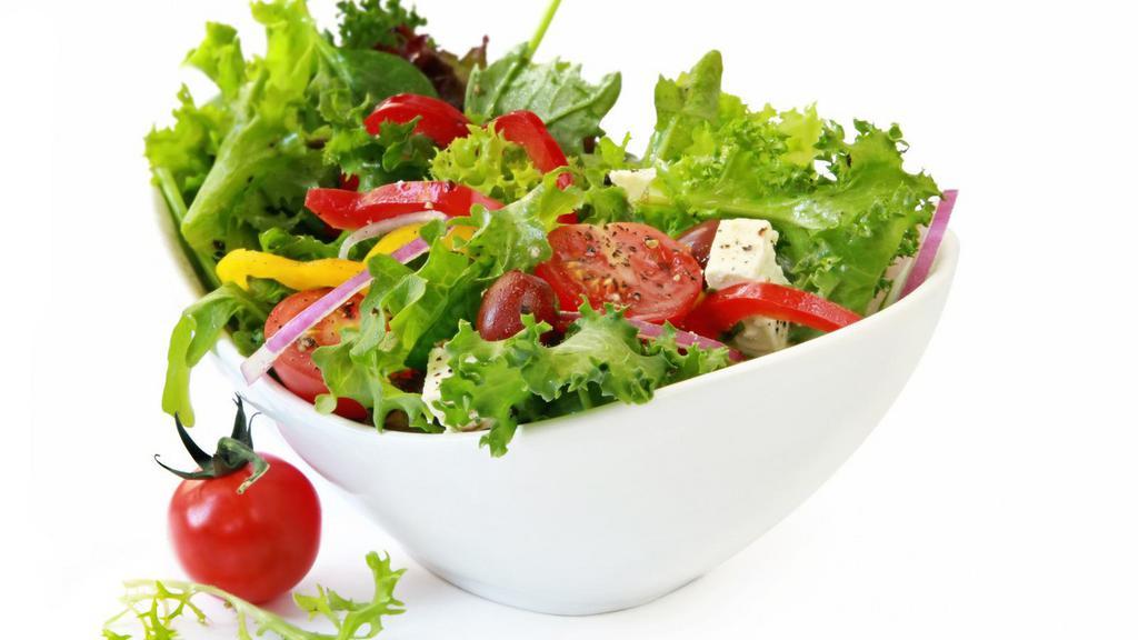 Garden Salad · Fresh garden salad prepared with romaine lettuce, carrots, and grape tomatoes. Served with customer's choice of dressing.