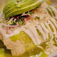 Enchilada · Your Choice Of Salsa Verde Or Salsa Roja, Three Homemade Corn Tortillas, Red Onion, Cilantro...