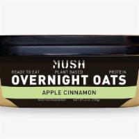 Mush Overnight Oats | Apple Crisp · Ingredients: Oats, almonds, h2o, apples, cranberries, cinnamon, & sea salt.