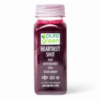 Heartbeet, Cold Pressed Shot (Recovery) · Ingredients: Beet, pomegranate, lime, & black pepper.

The Heartbeet cold pressed juice shot...