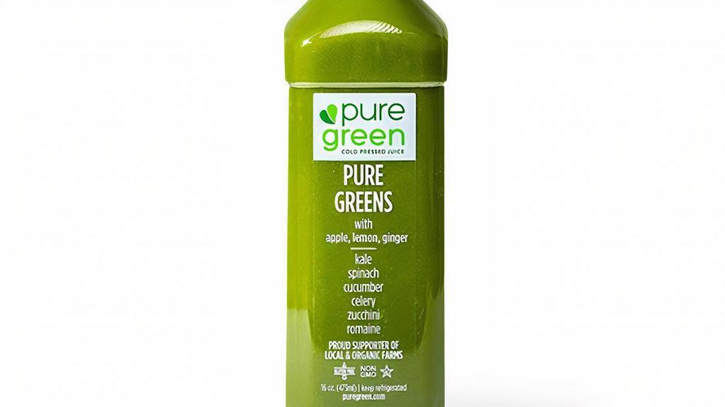 Pure Greens Apple + Lemon And Ginger, Cold Pressed Juice (Nutrient Dense) · Apple, lemon, ginger, kale, spinach, cucumber, celery, zucchini and romaine.

The Pure Greens with Apple, Lemon, Ginger a.k.a ALG is one of Pure Green’s most popular cold pressed juices. The base formula is an energizing kale, spinach, cucumber, celery zucchini, romaine combined with apple, lemon and ginger. The apple gives this green cold pressed juice a sweet taste while the lemon and ginger provide the a balance flavor.

We are a proud supporter of local and organic farms.