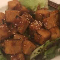 Satay Tempeh · Indonesian soy cake grilled in satay sauce.