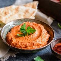 Mouhamara · Delicious Mediterranean dip prepared with Sun-dried Red Peppers, Walnuts, Pomegranate Molass...