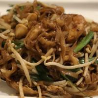 Char Kway Teow · Spicy. Popular stir fried flat rice noodles with fresh shrimp, squid, bean sprouts, eggs, so...