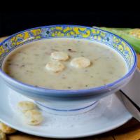 New England Clam Chowder · Classic chowder prepared with potato, onion, celery, herbs and cream.