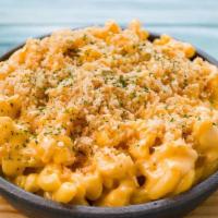Mac & Cheese · elbow pasta, 5 cheese sauce, bechamel, oven baked with parmesan crust