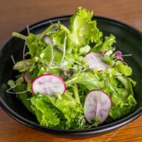 Small Green Salad · Mesclun, Shallot vinaigrette, Shaved radish, Micro greens