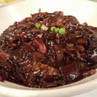 Samsun Ganjajang Myun / 삼선 간자장면 · DCH style noodles with black bean sauce, seafood and vegetables.