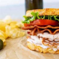 Blt And Turkey Sandwich · Bacon, lettuce, tomato, and sliced turkey on choice of bread.