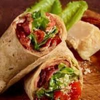 Blt Wrap · Bacon, lettuce, and tomato wrapped in a flour tortilla.