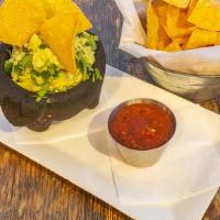Guacamole · Made to order with first quality avocados, served with crispy home-made corn chips in a volc...