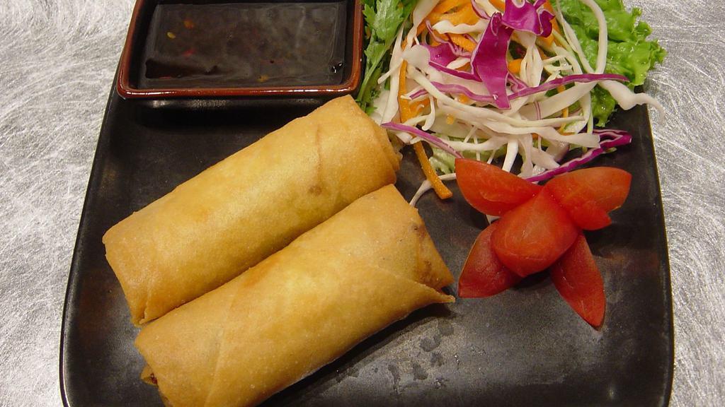 Thai Spring Roll · Stuffed with mixed vegetable, mushroom served with sweet and sour sauce