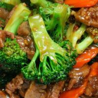 Beef W. Broccoli · Served with white rice.