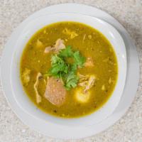 Sancocho · Dominican style soup contains beef and chicken; served with white rice and lime.