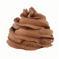 Chocolate Whipped Cream · Homemade fluffy chocolate whipped cream dip packed in plastic container for ugnuts.
