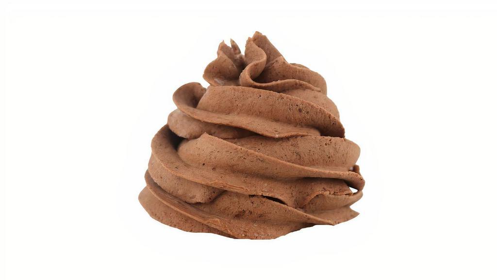 Chocolate Whipped Cream · Homemade fluffy chocolate whipped cream dip packed in plastic container for ugnuts.