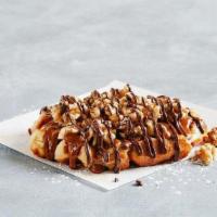 Turtle Wafel · with dulce de leche, walnuts and chocolate fudge.