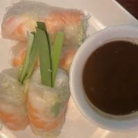 Goi Cuon · Fresh Summer Roll. Rice paper, vermicelli noodles, mint, lettuce, served w/ peanut sauce.