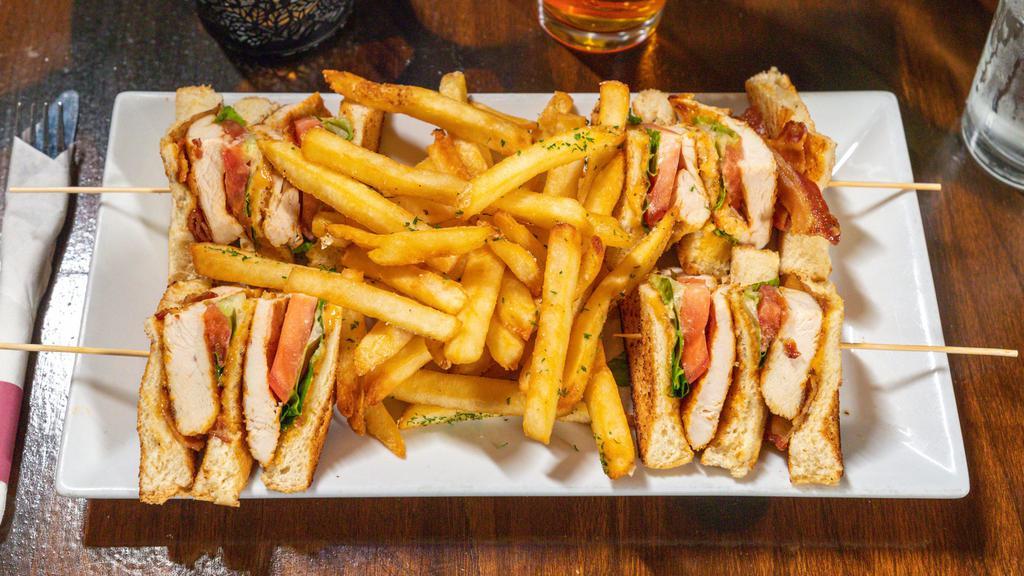 Blt Chicken Club · Crunchy Bacon, Lettuce, Tomato and Freshly Grilled Chicken with side of Honey Mustard.