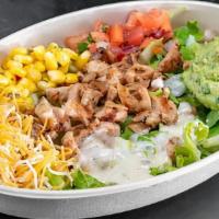 Keto Salad Bowl · Romaine Lettuce, Grilled Chicken, Guacamole, Queso Blanco, Pico De Gallo, Corn Salsa, Mexica...