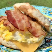 Bacon, Egg, & Cheese · English Muffin Sandwich. You simply can't go wrong with the classics.