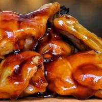 General Tso'S  Wings · Wings tossed with General Tso's  wings sauce served with your choice of blue cheese or ranch.