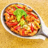 Sizzling Chicken With Rice · Boneless chicken cooked with oyster sauce.