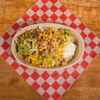 Chicken Bowl · All bowls are served with rice black beans pico sour cream and lettuce spicy sauce on side.